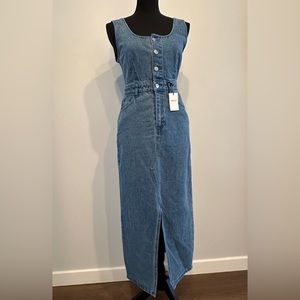 F21 Sz. S Sleeveless Denim Midi Dress with back split
